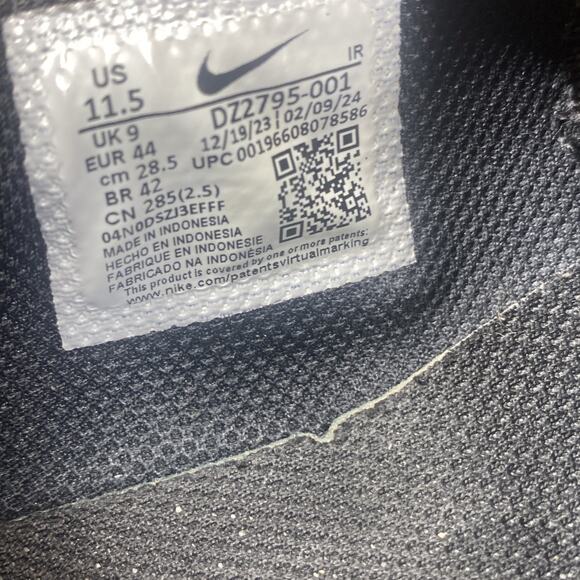 Nike Cortez Basic Nylon Obsidian Mens Black And White Size 11.5 Shoes Sneakers - Picture 9 of 10